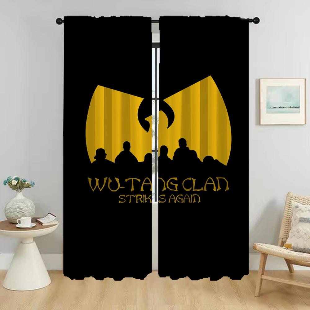 Wu Tang Clans Halloweendekorationsgardiner för vardagsrumsgardin Heminredningsgardiner 2 stycken Rullgardiner Avskärmning Kök
