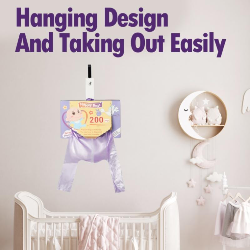 100/200Pcs Portable Garbage Bag Disposable Nappy Bags Scented Hygiene Bags For Diaper Disposal Or Feminine Products