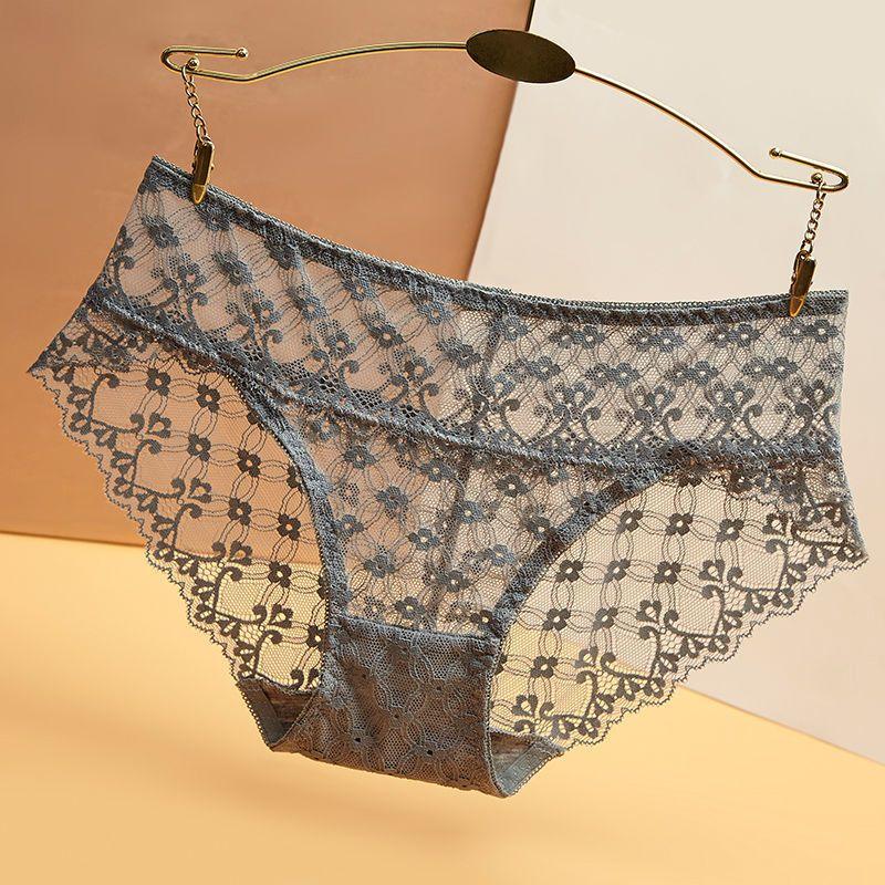 1PCS Summer Women's Underwear Female Sexy Flower Briefs Mid-Rise Seamless Underpants Pretty Lace Panties