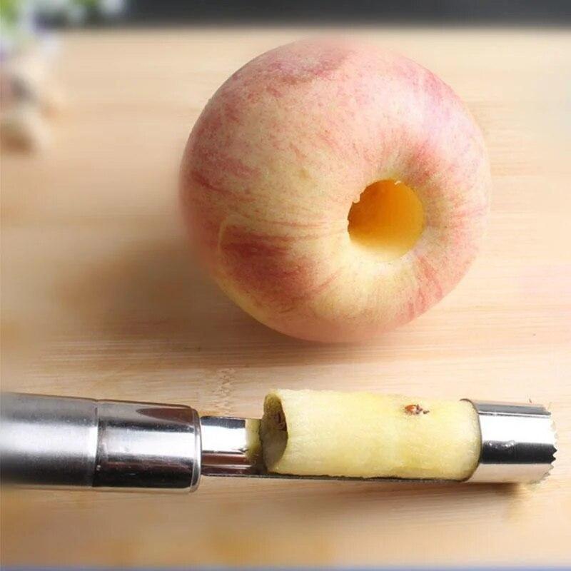 1PCS Apple Corer Pitter Pear Bell Twist Fruit Core Seed Remover Pepper Kitchen Tool Gadget Easy Remove Pit Random Color