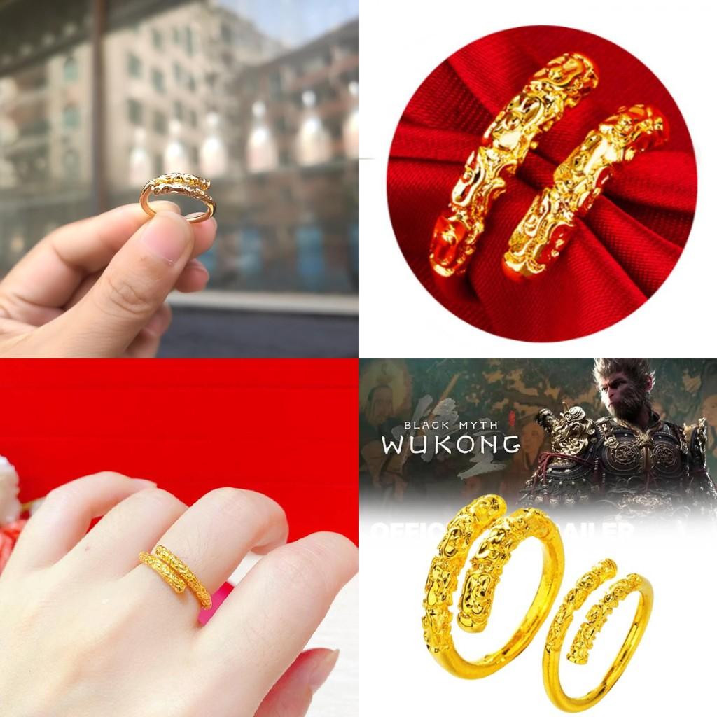 Vintage Style Copper Ring Featuring The Iconic Golden Staff Design For Men And Women