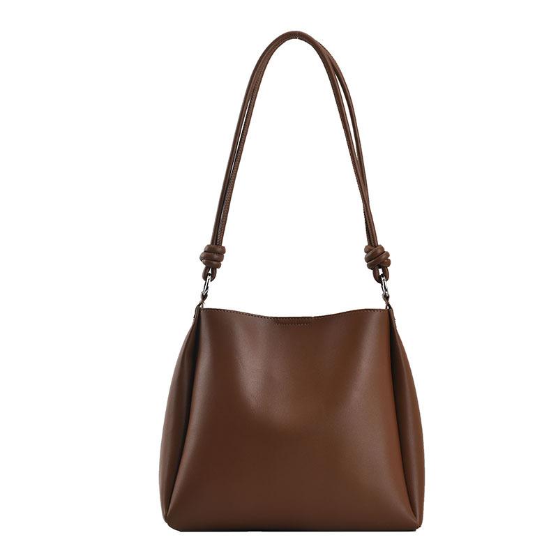 Retro Versatile Women Shoulder Composite Bags Fashi Commuter Ladies Bucket Underarm Bag Pu Leather Female Inner Handbags Tote