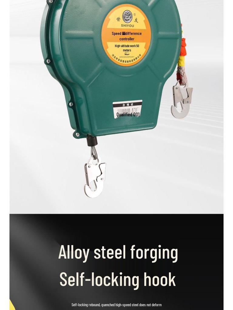 Vysokohorský samosvorný zachycovač pádu (5/10/15/20/30 m) pro bezpečnost výstavby s věžovým jeřábem