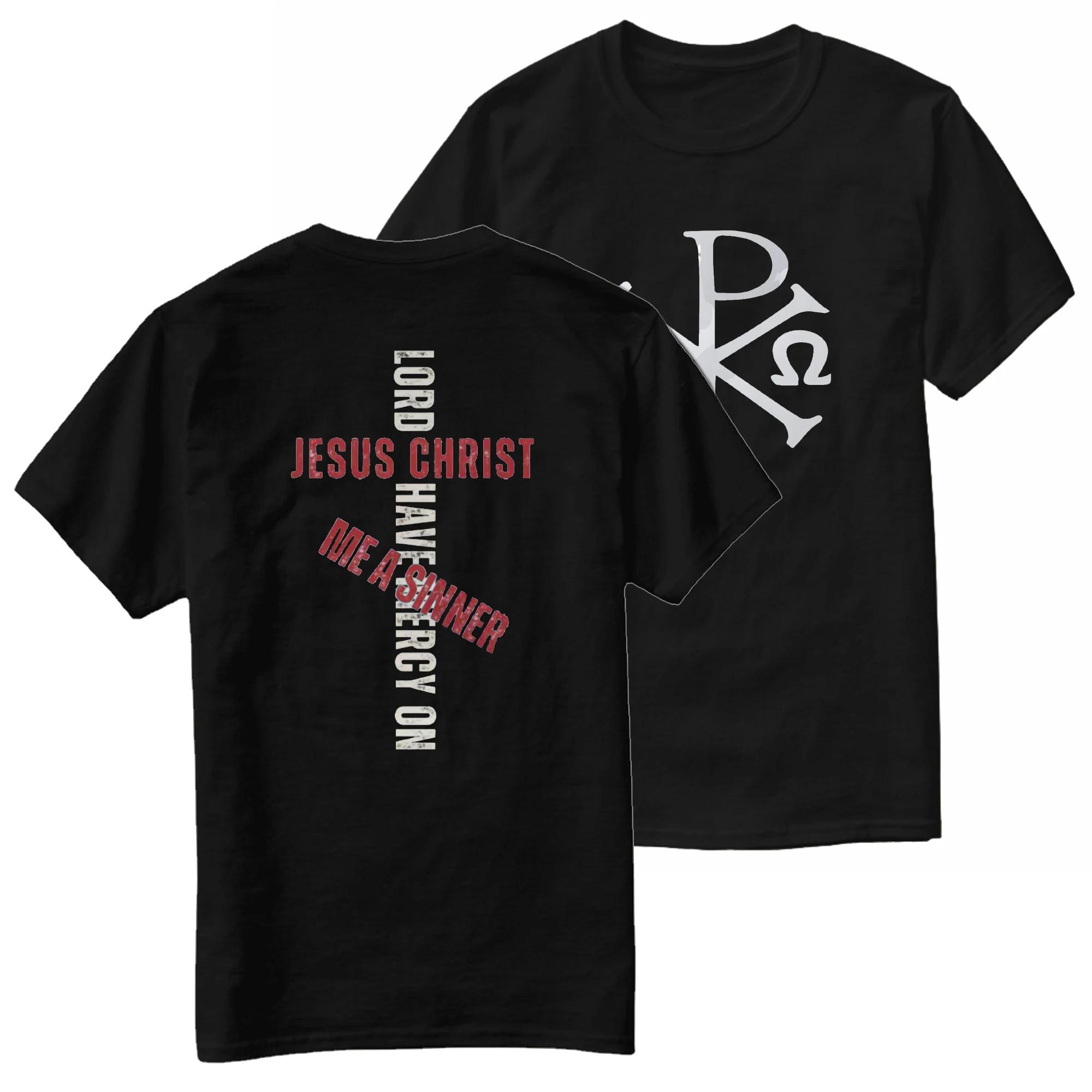 Christian Symbol Chi Rho PX Jesus Prayer Russian Orthodox Cross TShirt 100 Cotton ONeck Short Sleeve Casual Mens Tshirt S