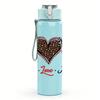 1PC Peace Love America Flag Graphic,750ml Color Plastic Sports Water Bottle,Leakproof Flip Straw Lid,Suitable for Sports Office Home Use
