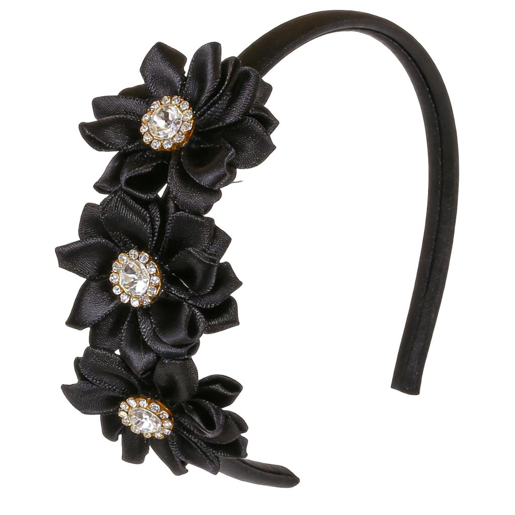 Stylish Floral Rhinestones Headwear Cloth Fabric Comfortable Nonslip Headdress for Casual to Formal Occasion