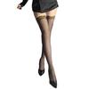 Summer Black Thin Stockings Women'S Knee Socks Non-Slip Sexy Black Silk Tall Tube Leopard Print Splicing Through Meat Babes