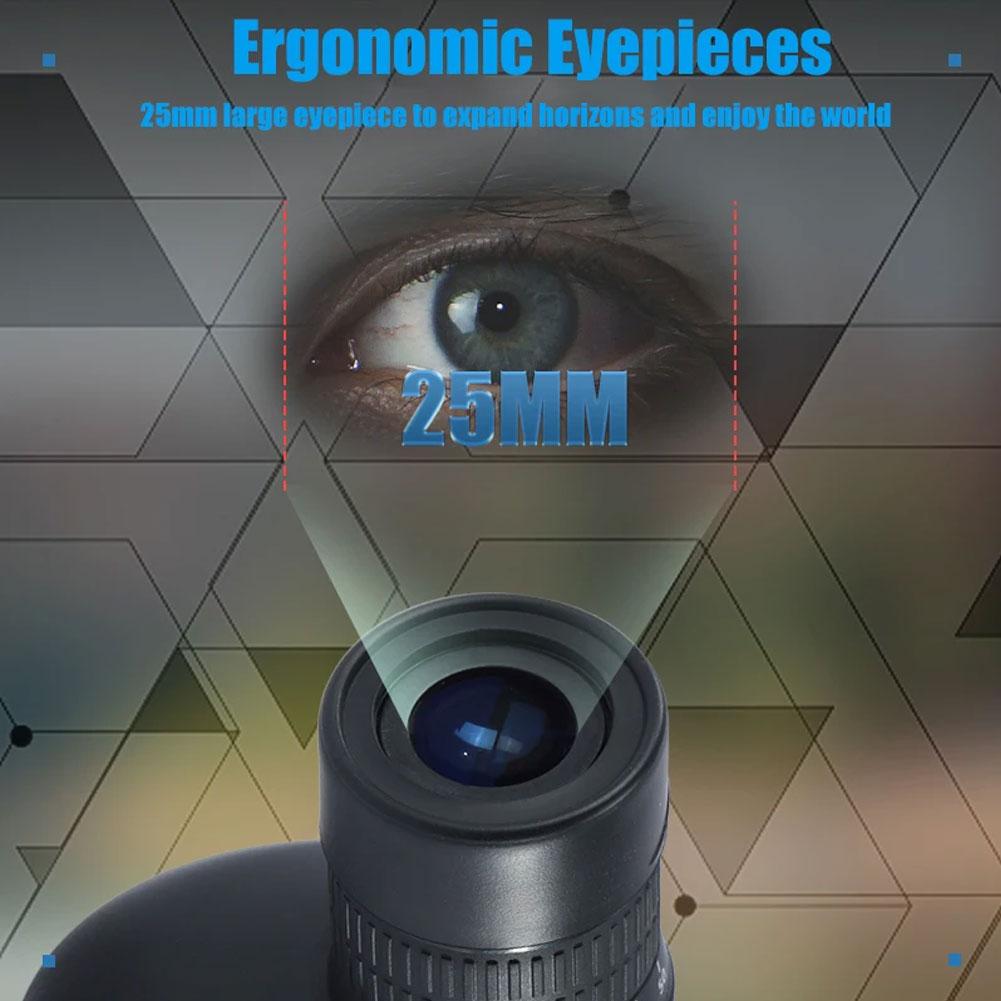 25-75x60 Spotting Scope Hd Zoom Monocular Powerful Telescope Waterproof Long Range With Tripod For Birdwatching Shooting Camping