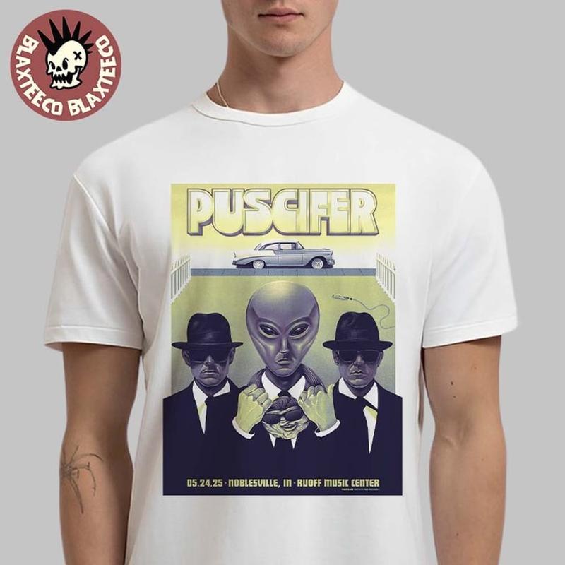 Puscifer Poster Noblesville In May 24 2025 Unisex Black Art T Shirt