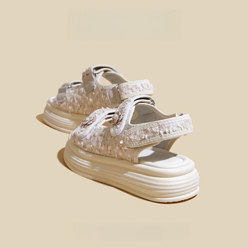 Platform sandals women's summer new versatile casual Velcro muffin beach sandals