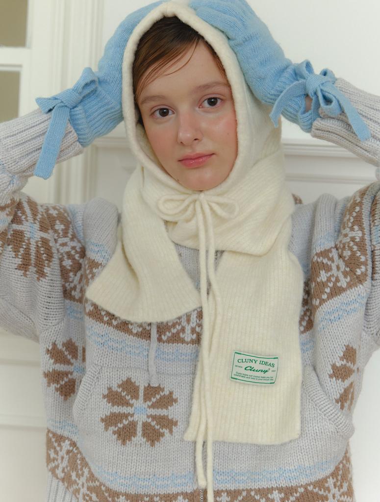 CLUNY Snow Alpaca Knit Zipup Cardigan - Gray