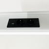 Wooden Bed Frame with Storage In the Headboard, LED Lighting, Integrated Outlets, Modern Platform Bed In White 140 X 200 Cm