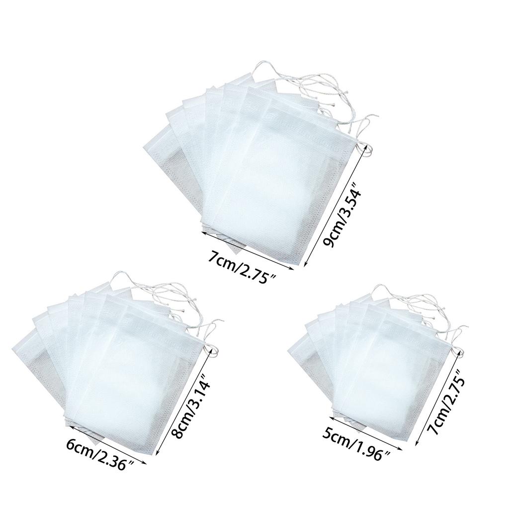 100 ks prázdných čajových sáčků se šňůrkou Ideální pro vaření čajů a koření Všestranné sáčky na sypaný čaj, koření a další
