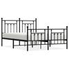 vidaXL Bed Frame with Headboard and Footboard Metal Black 140x190 Cm