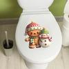 Cartoon Simulation Gingerbread Man and Snowman Bathroom Toilet Decoration Stickers
