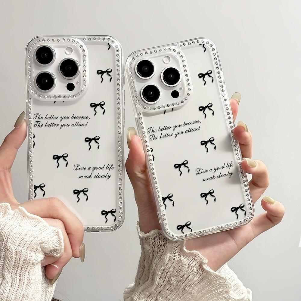 Bracelet Chain Phone Case For iPhone 17 16 15 13 14 for 17Air 17 12 14 16 Pro 17 14 16 Pro Max Sparking Diamond Cute Pattern Hard Cover With Lanyard