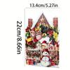 3D Christmas Card Night Before Christmas Scene with Santa Reindeer Snowy Village Moonlit Sky Festive Holiday Greeting Card Gifts