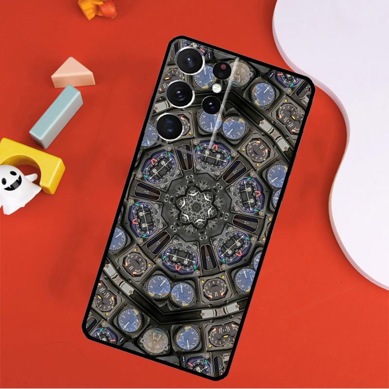 Aviation Airplane Instrument Phone Case For Samsung Galaxy S25 Ultra S24 Ultra S9 S10 S20 S21 S22 S24 Plus S23 FE Cover