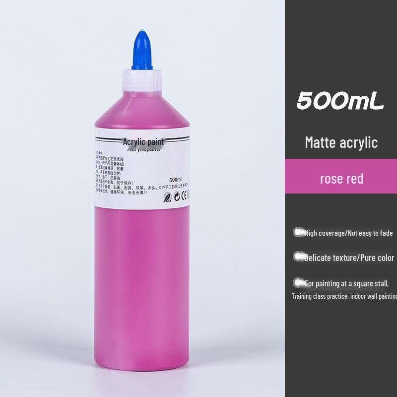 500ml Čtvercová láhev Akrylová barva pro dětské graffiti, Malování sádrových panenek a Omalovánky pro mateřskou školu