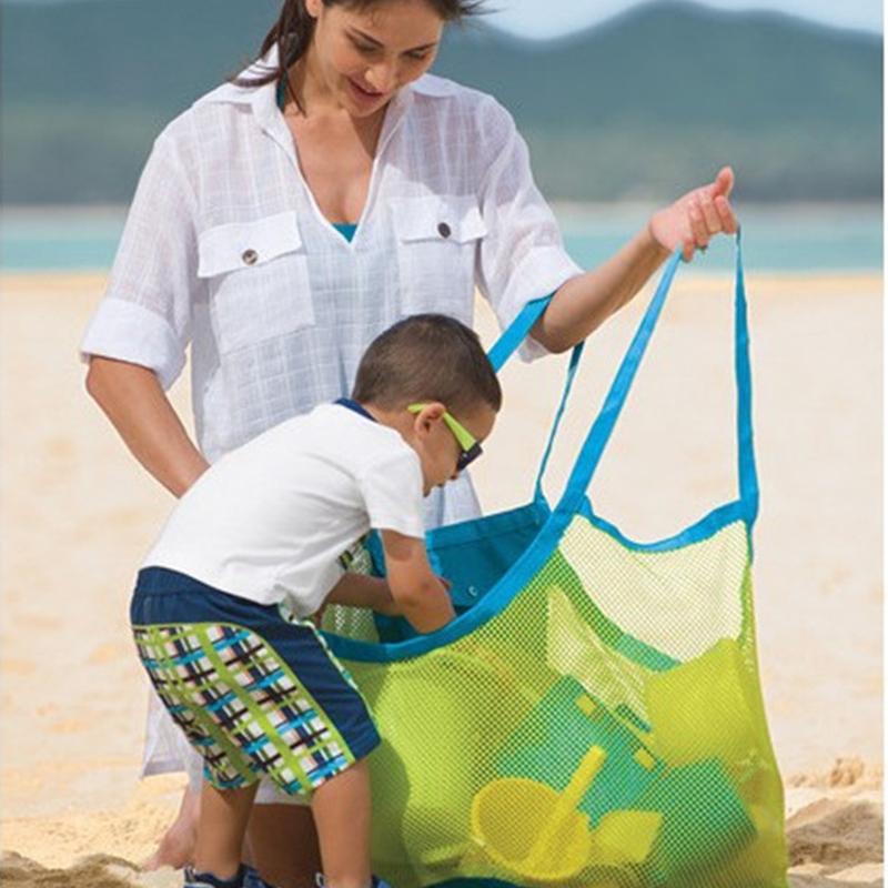 Breathable Beach Bag Mesh Sand Indoor and Outdoor Durable Portable Handbag 1pcs Swimming Sports Toy Storage Bag