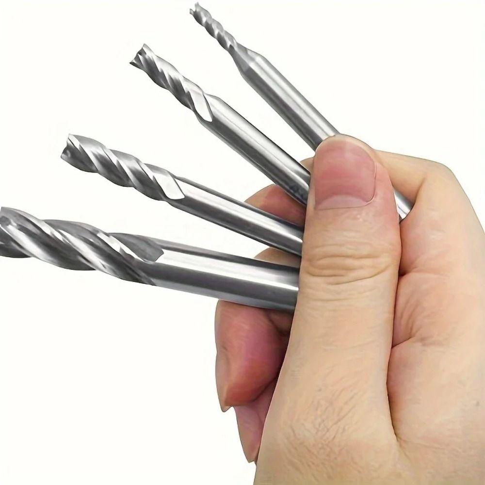 7/10Pcs 4-Flute Spiral End Mill Set High-Speed Steel CNC Milling Tools Wood Steel Milling