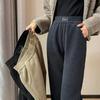 Women's Autumn Winter Fleece-Lined Bell Bottom Corduroy Pants Thickened Casual Straight-Leg Trousers Outerwear