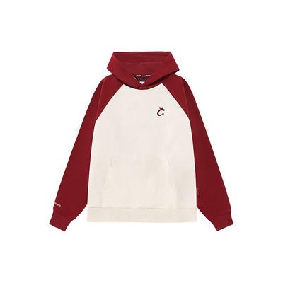 Mizuno Cny Series American Retro Color Block Dragon Вышитый логотип с вышитым логотипом Толстовка с капюшоном унисекс Ностальгические-белые D2CC43H2