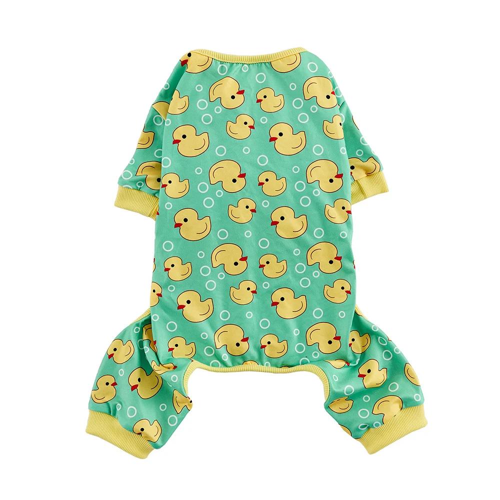 Soft Cotton Dog Pajamas Onesie for Small Medium Dogs - Polyester, Cozy, Wrinkle-Resistant Four-Legged Pet Apparel