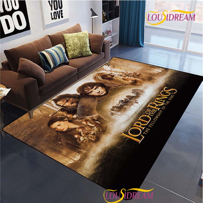 Lord of the Rings Carpet for Living Room Bedroom Rug Kitchen Door Unslip Floor Mats Birthday Gift Photography Props Alfombra Rug