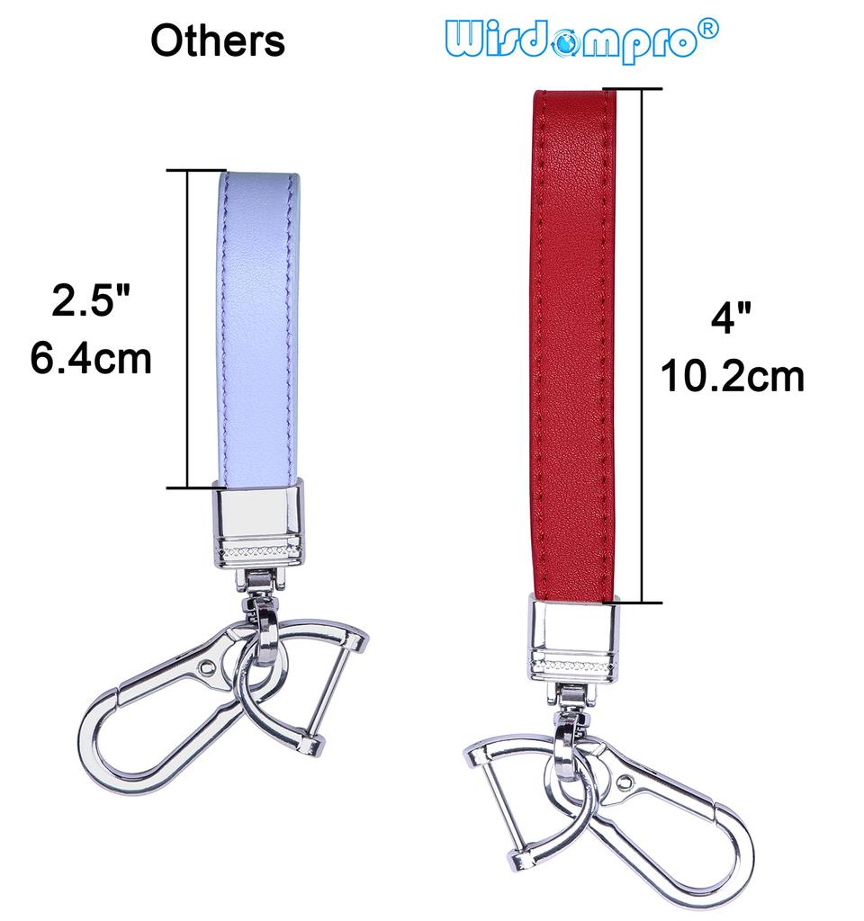 Wisdompro Car Key Chain, Genuine Leather, Car Key Chain, Lost Prevention, Smart Key Universal Type, Stylish, Unisex (Red)