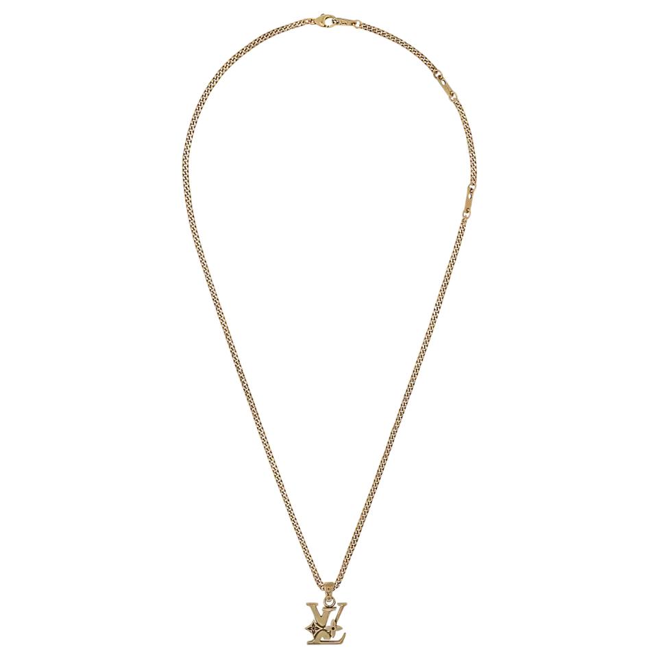 Louis Vuitton Diseño de Combinación de Letras Collar de Metal Collar para Hombre Dorado M03779