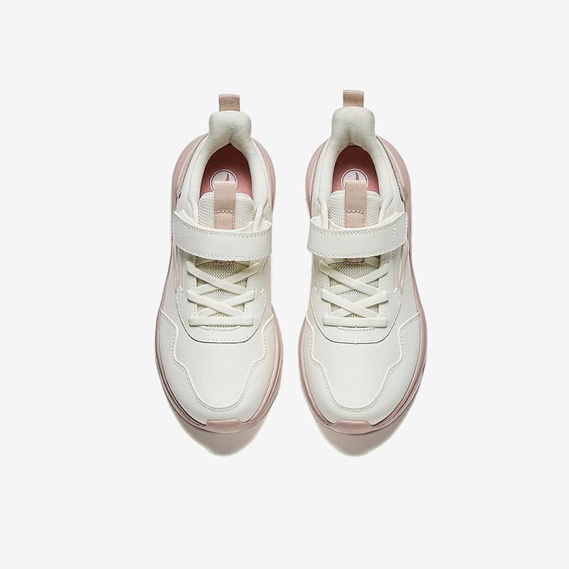 Anta Kids Vitality Simple Versatile Lightweight Shock Absorption Low-Top Running Shoes Kids Sneakers White Pink A22435568-4