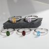 Niche Design S925 Sterling Silver Natural Topaz Garnet Citrine Color Treasure Ring Women'S Fashion Earrings