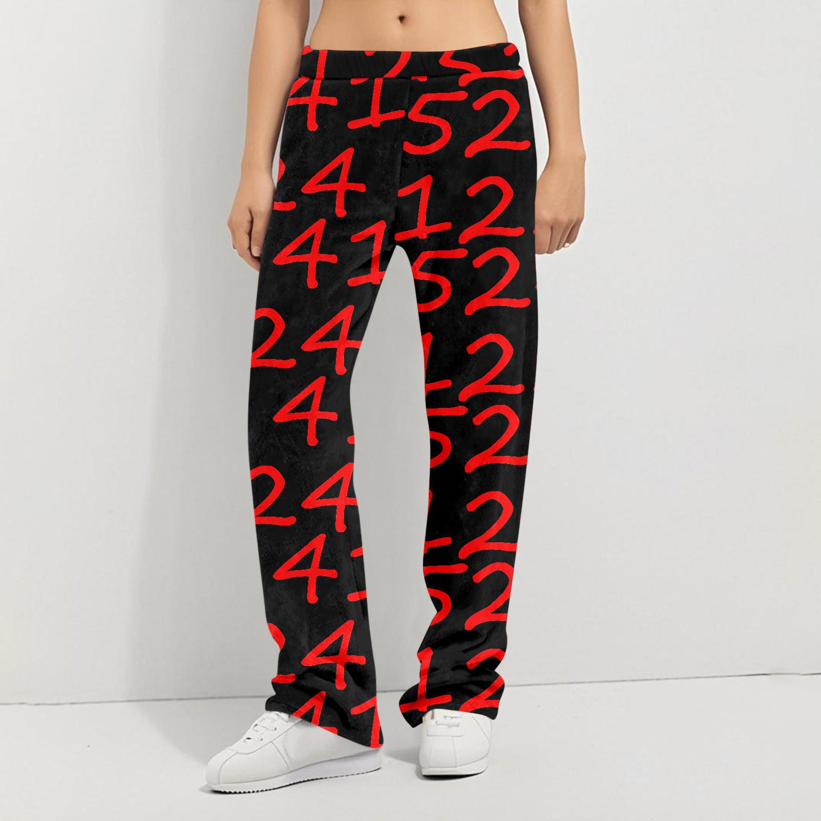 

Пижамные штаны в стиле аниме, повседневные брюки с эластичной резинкой на талии, удобные прямые свободные брюки для йоги XXL красный
