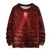 Ladies' Fashionable Casual Long Sleeved Christmas Printed Round Neck Knitted Yarn