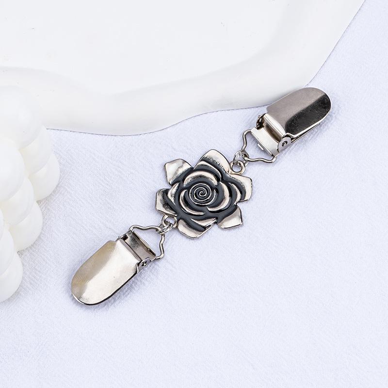 Retro spona na šál: Evropsko-americká brož na svetr a šátek s diamantovým akcentem - Slitinový doplněk proti odhalení