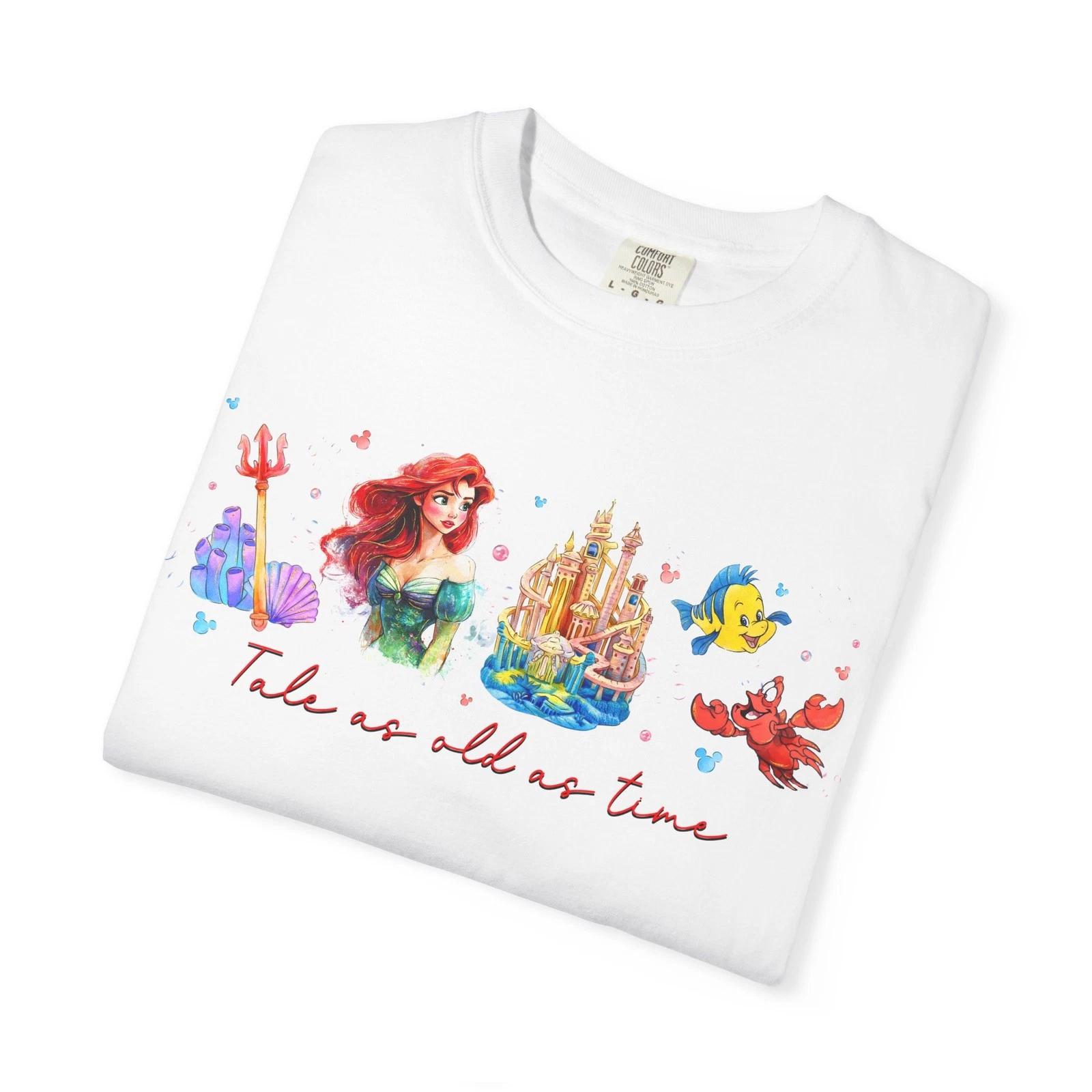 Little Mermaid Watercolor Scene Children s Children s T  Children s T-shirt | Ariel, Flounder, Sebastian 120