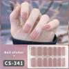 Solid Color Nail Sticker Full Cover 14pcs Nail Decals Press On Marble Gradient Glitter Strip Self Adhesive Nail Art Decorations