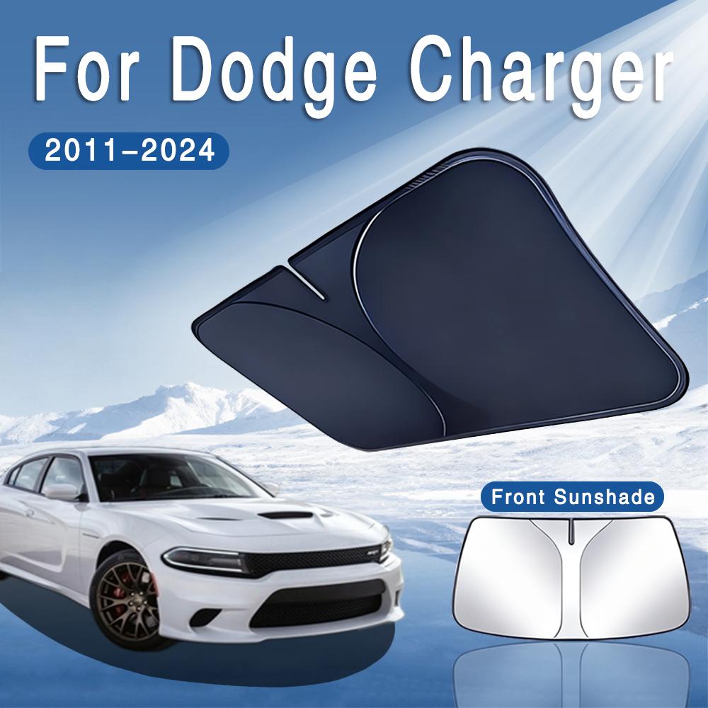 For Dodge Charger 2011-2024 Foldable Car Sun Visor Front Windshield Sunshade Heat Insulation Summer Cooling Auto AccessoriesWindshield Sunshades 1