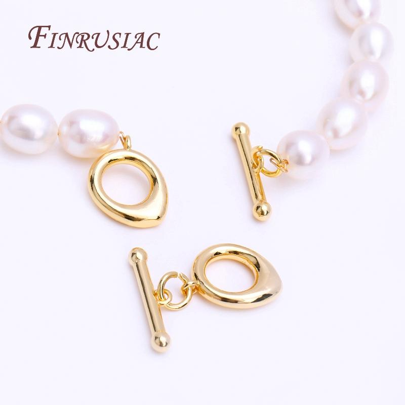 18K Real Gold Plated Fashion Droplet OT Clasp For Necklace Bracelets Crafts Supplies,Dainty Brass Toggle Clasp DIY Accessories