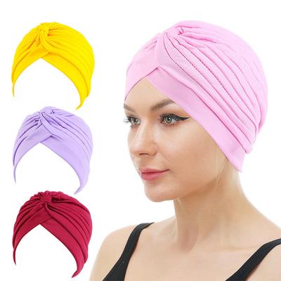 Hut Arabischer Hut Plisseehut Basecap Damenhut Turban Einfarbig Chemo Kopfwickel