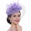 European and American boutique feather flower retro mesh gauze hat bridal headgear fashion hair accessories top hat hemp yarn headgear wholesale