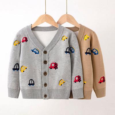 Evropské a americké dětské oblečení Dětský svetr Kabát Cartoon Boy Knit Cardigan