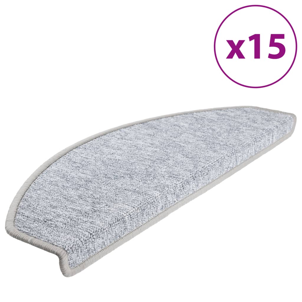15 Pcs Stair Treads Light Grey 65 X 24 X 4 Cm