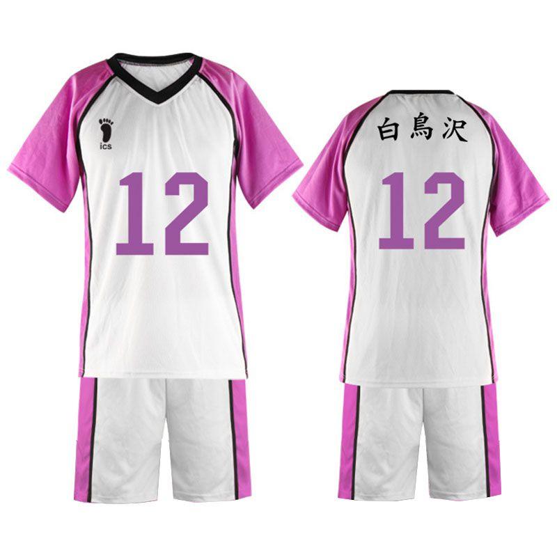 Haikyuu Shiratorizawa Academy Volleyball Kostüm Atmungsaktives Sportanzug-Set
