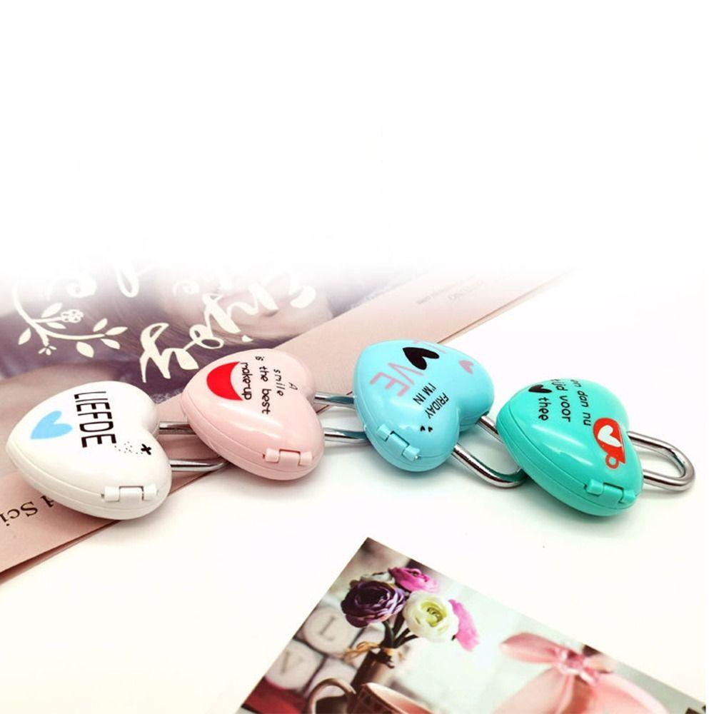 Luggage Travel Security Tool Number Password Combination Lock Digits Code Padlock Heart Shaped Lock