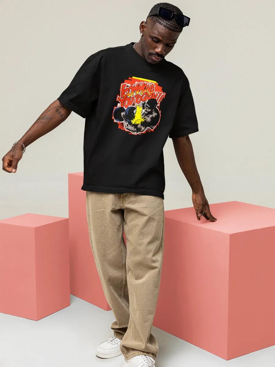 

Oversized T-shirt with print for gym and workout L