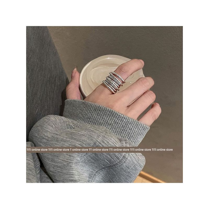 Fashion Minimalist Multi-Layer Coil Winding Open Ring Female Retro Fashion Ins Special-Interest Design Elegant Forefinger Ring