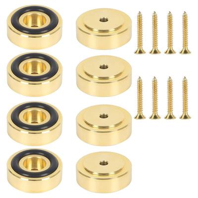 ABFS Gold Legs Cutting Board Feet 8Pcs Brass Set With Nonslip Pads-Non-Slip 1.18X0.39Inch Kit For Furniture