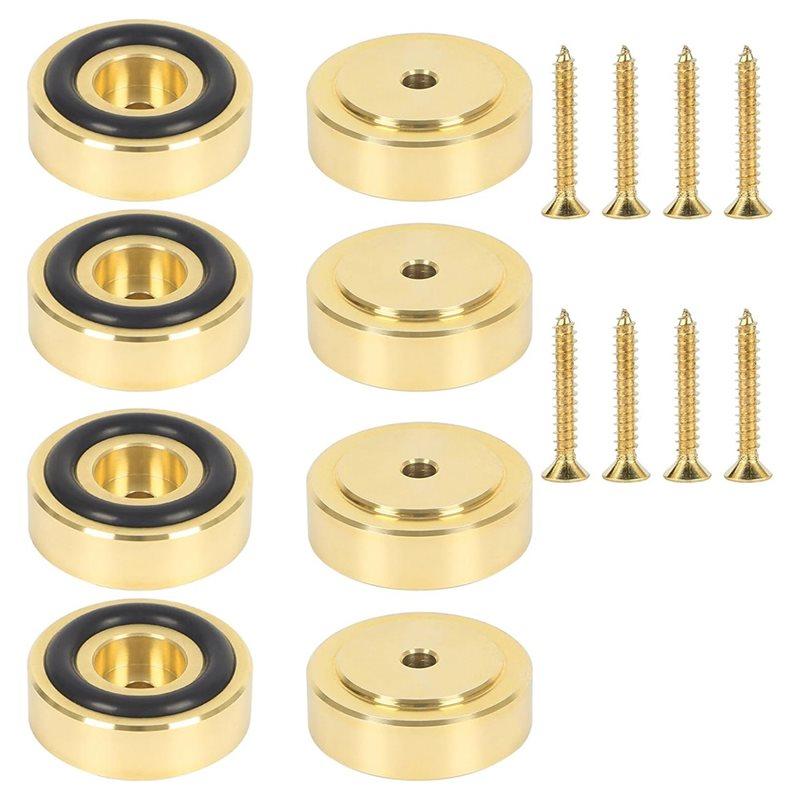 ABFS Gold Legs Cutting Board Feet 8Pcs Brass Set With Nonslip Pads-Non-Slip 1.18X0.39Inch Kit For Furniture oro
